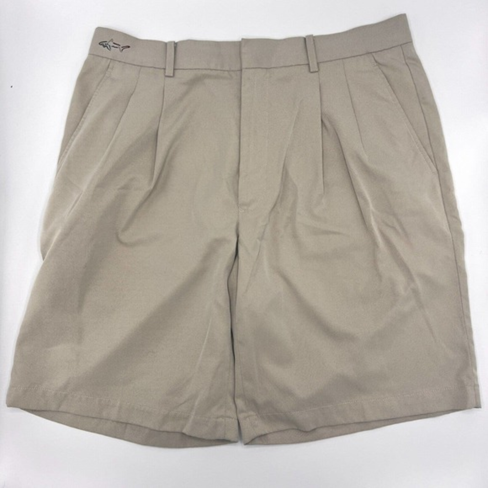 NEW Greg Norman Men's Casual Golf Short Size 34W Chambray Grey‎ Beige